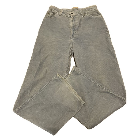 Vintage Levis California Straights Corduroy Pants Sz 26 Lt Blue High Rise EUC - Picture 1 of 10